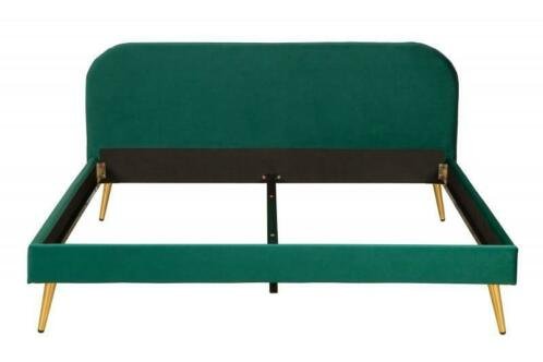 Bed Philadelphia 140x200cm smaragd groen fluweel goud - 5