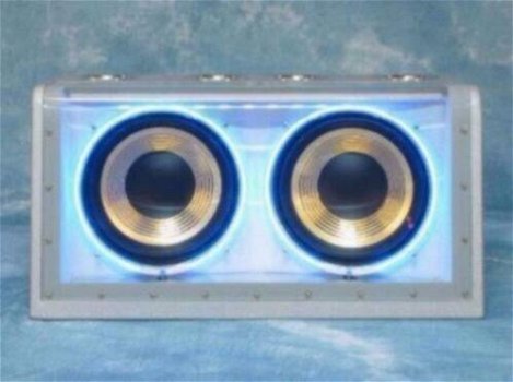 Band Pass Subwoofer 500 Watt met blauwe neon (21A-E) - 0