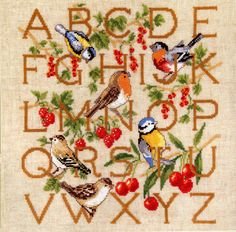 Borduurpakket VOGELTJES A.B.C. NIEUW !