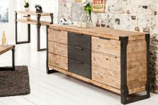 Dressoir Detroit 180cm Acacia, Teak-hout grijs