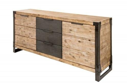 Dressoir Detroit 180cm Acacia, Teak-hout grijs - 5