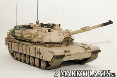 RC tank Abrams M1A2 desert 1:16 shooting nieuw!!! - 0