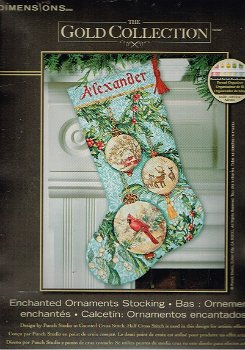 AANBIEDING DIMENSIONS BORDUURPAKKET, ENCHANTED ORNAMENTS STOCKING - 0