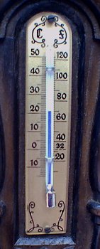 Klass.scheepvaart Banjo Baro-/thermometer,noten,37.5 cm,zgan - 2
