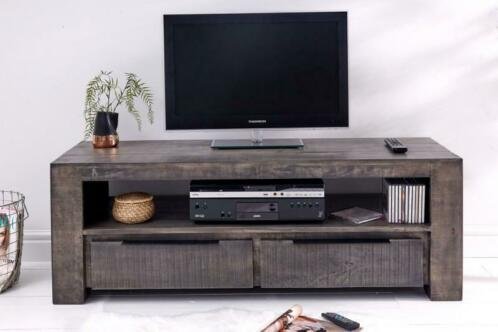 TV-Meubel Nairobi 130cm grijs Mango-hout - 1