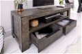 TV-Meubel Nairobi 130cm grijs Mango-hout - 2 - Thumbnail