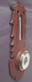 Jugendstil baro-/kwikthermometer, 1910, snijw,hout,gst,47 cm - 4