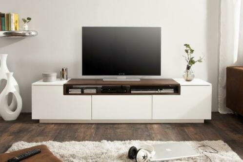 TV-Meubel laag San Diego 180cm wit Walnut-hout (SHOWMODEL) - 1