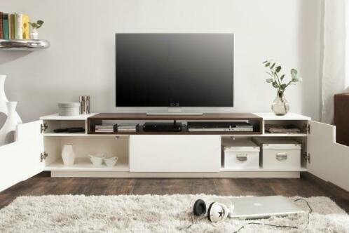 TV-Meubel laag San Diego 180cm wit Walnut-hout (SHOWMODEL) - 2