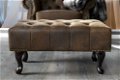 Hocker Chesterfield vintage bruin - 5 - Thumbnail