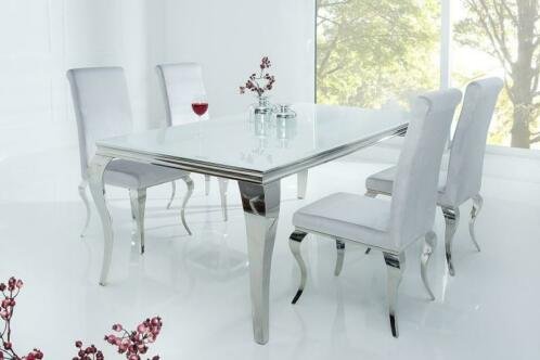 Eettafel Rome 180cm wit zilver - 0