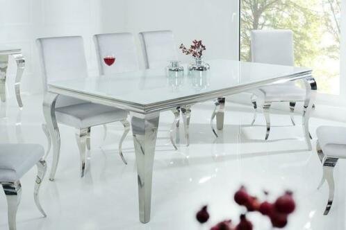 Eettafel Percival 200cm wit zilver - 0