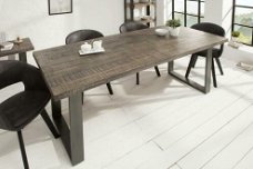 Eettafel Nairobi 200cm grijs Mango-hout