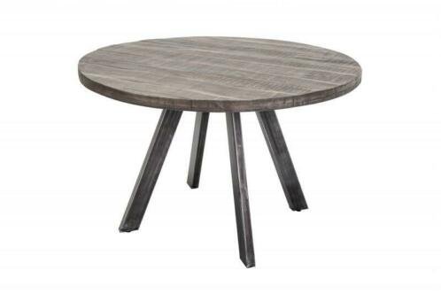 Eettafel Nairobi 120cm rond grijs Mango-hout - 4