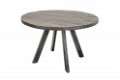 Eettafel Nairobi 120cm rond grijs Mango-hout - 4 - Thumbnail