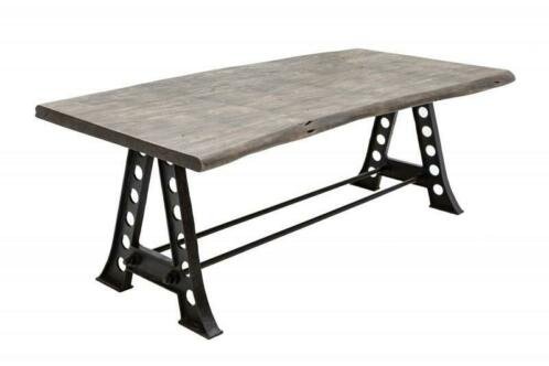 Eettafel Johannesburg industrieel 220cm Acacia-hout grijs - 5