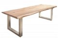 Eettafel Johannesburg 300 cm Acacia-hout 60 mm roestvrij sta - 3 - Thumbnail