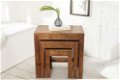 Salontafel Thunder set van 3 Acacia-hout - 2 - Thumbnail