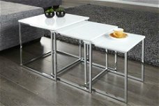 Salontafel Elementen set van 3 wit