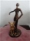 Metalen beeldje als kaarsenhouder met chihuahua hondje - 1 - Thumbnail
