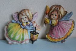 Decoratieve vintage engeltjes 2 stuks