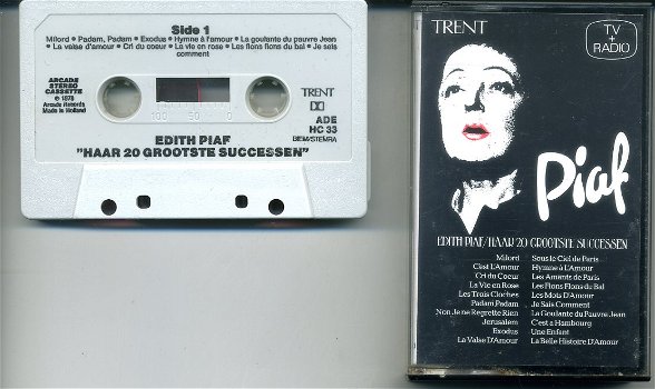 Edith Piaf Haar 20 Grootste Successen cassette 1978 ZGAN - 0