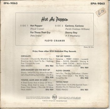 Floyd Cramer ‎– Hot As Pepper - 1