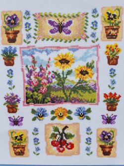 Borduurpakket ZOMERSE BLOEMEN NIEUW !