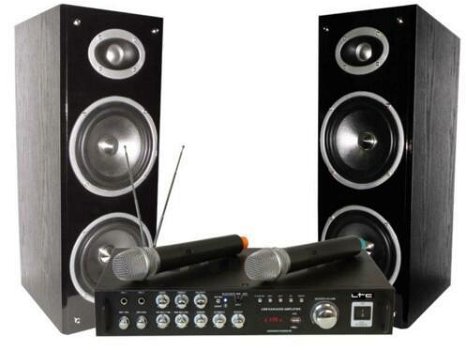 Karaoke set met Bleutooth,Usb,2 draadloze microfoons (028-B) - 2