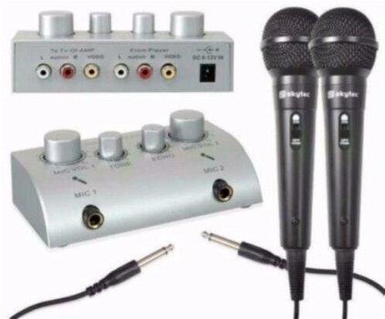 Karaoke microfoon mixer + microfoons (112T) - 0