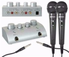 Karaoke microfoon mixer + microfoons (112T)