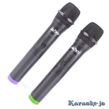 Complete karaoke mixer set met 2 draadloze UHF microfoons - 1