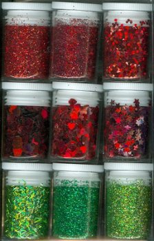 Glitter Set - 9 potjes Kerst assorti 12194-9404 - 0