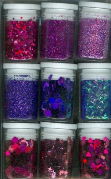 Glitter Set - 9 potjes Purple assorti 12194-9405 - 0