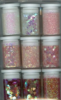 Glitter Set - 9 potjes Pink assorti 12194-9407 - 0