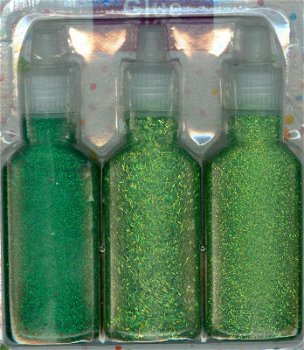 Glitter Glue Set - 3 x Groen assorti 12192-9208 - 0
