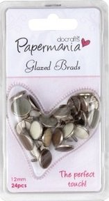 Glazed Brads 12mm 24 pcs Assorted Neutral PMA3741602 - 0