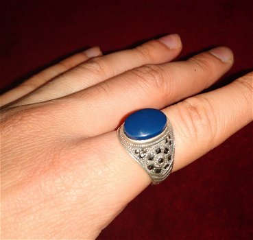 Handgesmeden Zilveren Ring met Kwarts uit Iran - 0