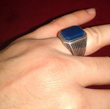 Handgesmeden Zilveren Ring met Kwarts uit Iran - 0