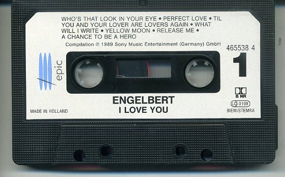 Engelbert Humperdinck I Love You 14 nr's cassette1989 ZGAN - 5