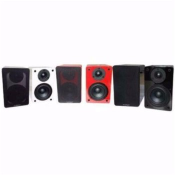 Boekenplank speaker set 2 x 60 Watt Piano lak (3076-B) - 3