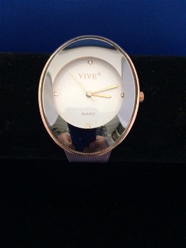 Rose gold horloge ovaal - 0