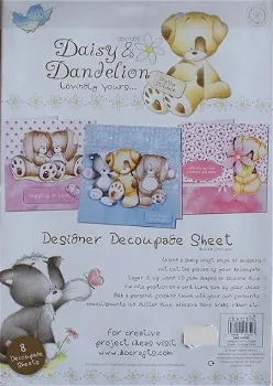 Designer Devoupage Sheet - Daisy & Dandelion - Lovingly Yours DND169020 - 0