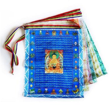 Kleurrijke Tibetaans Boeddhistische gebedsvlaggenlijn - 0