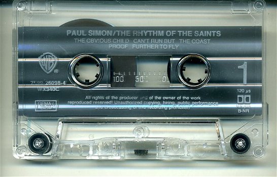 Paul Simon The Rhythm Of The Saints 10 nrs cassette 1990 ZGAN - 5