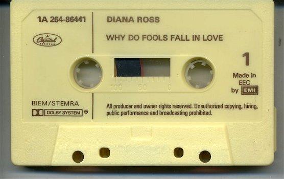 Diana Ross Why Do Fools Fall In Love cassette 1981 als NIEUW - 3