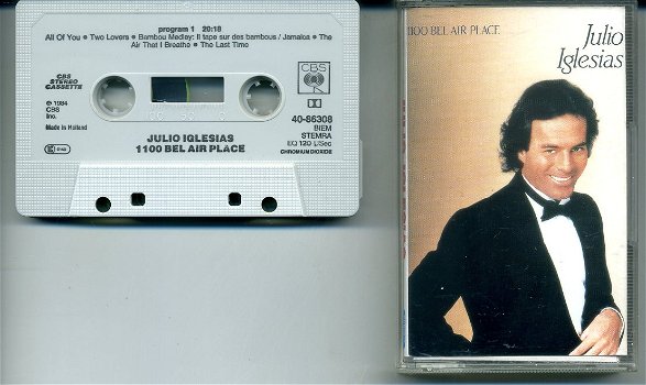 Julio Iglesias 1100 Bel Air Place 10 nrs cassette 1984 ZGAN - 0