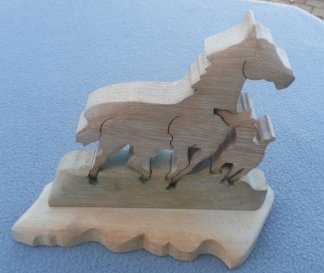 houtsnijwerk paarden - 1