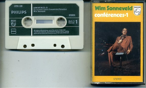 Wim Sonneveld Confèrences-1 cassette 1974 8 nrs als NIEUW - 0