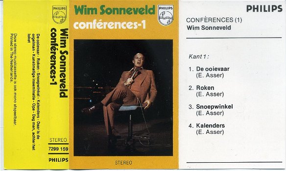 Wim Sonneveld Confèrences-1 cassette 1974 8 nrs als NIEUW - 1